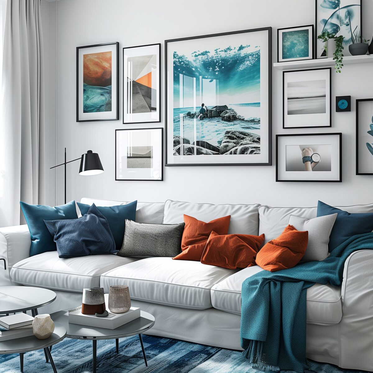 Modernt Fotovägg hemma hos 30-50 år IKEA Tavelvägg paket vardagsrum komplett Populära Grafiska Posters i Färg