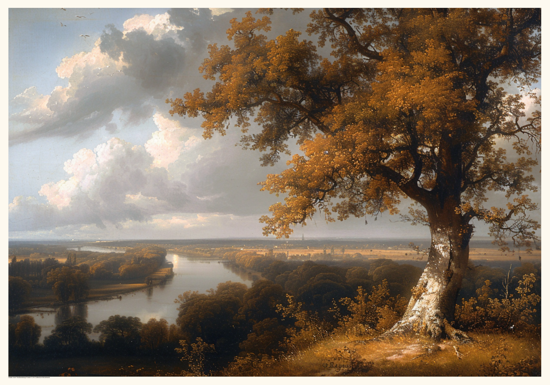 Utsikt över flodlandskap Poster