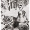 Mia Skäringer med Tiger Svartvit Poster – Alla posters Roosmark av Caroline Roosmark