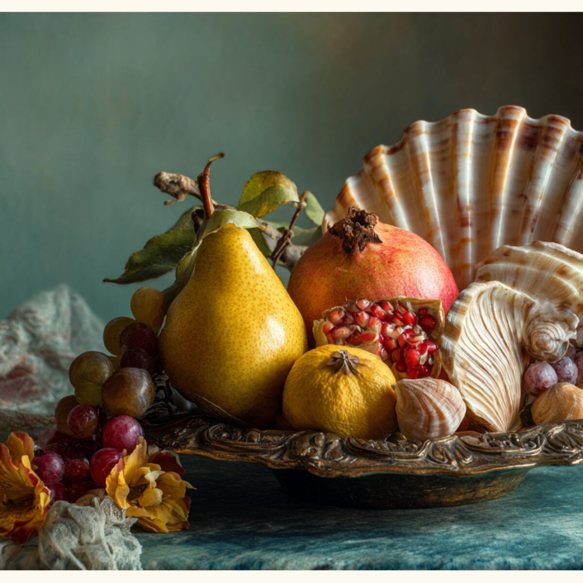 Antiken Stilleben-AI-Collection Roosmark Frukt Stilleben Antiken Poster