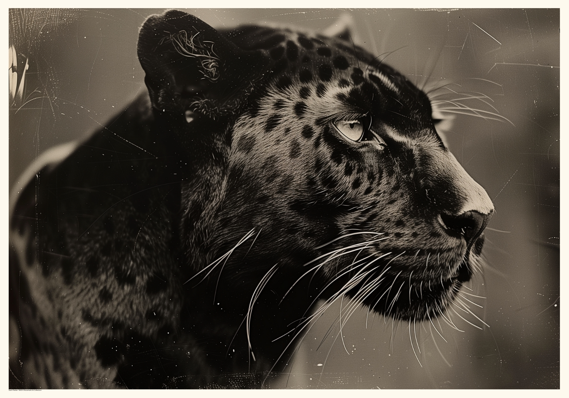 Svart Panter 1890 Roosmark AI-Collection Svart Panter Svartvit Poster