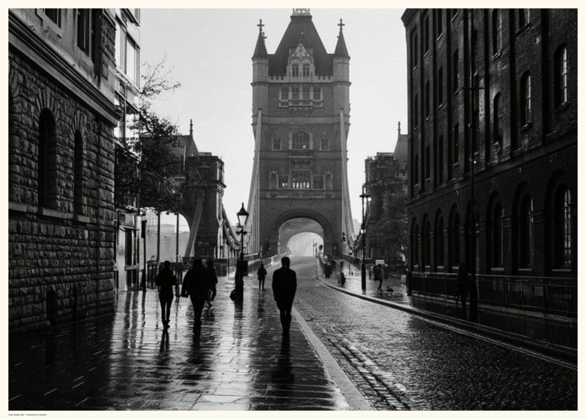 Tower Bridge i Regn Poster
