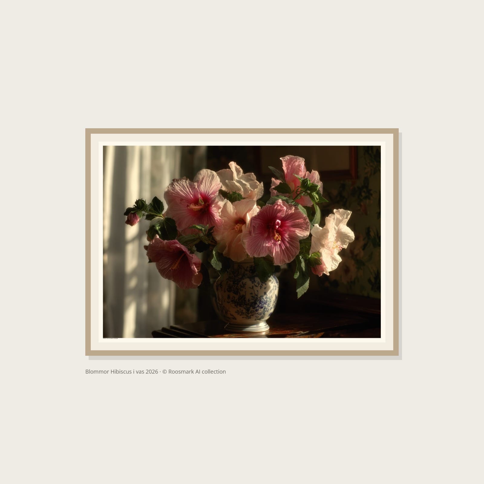 Hibiscus i vas AI-Collection Roosmark Blommor Hibiscus i vas Poster – Alla posters Roosmark av Caroline Roosmark