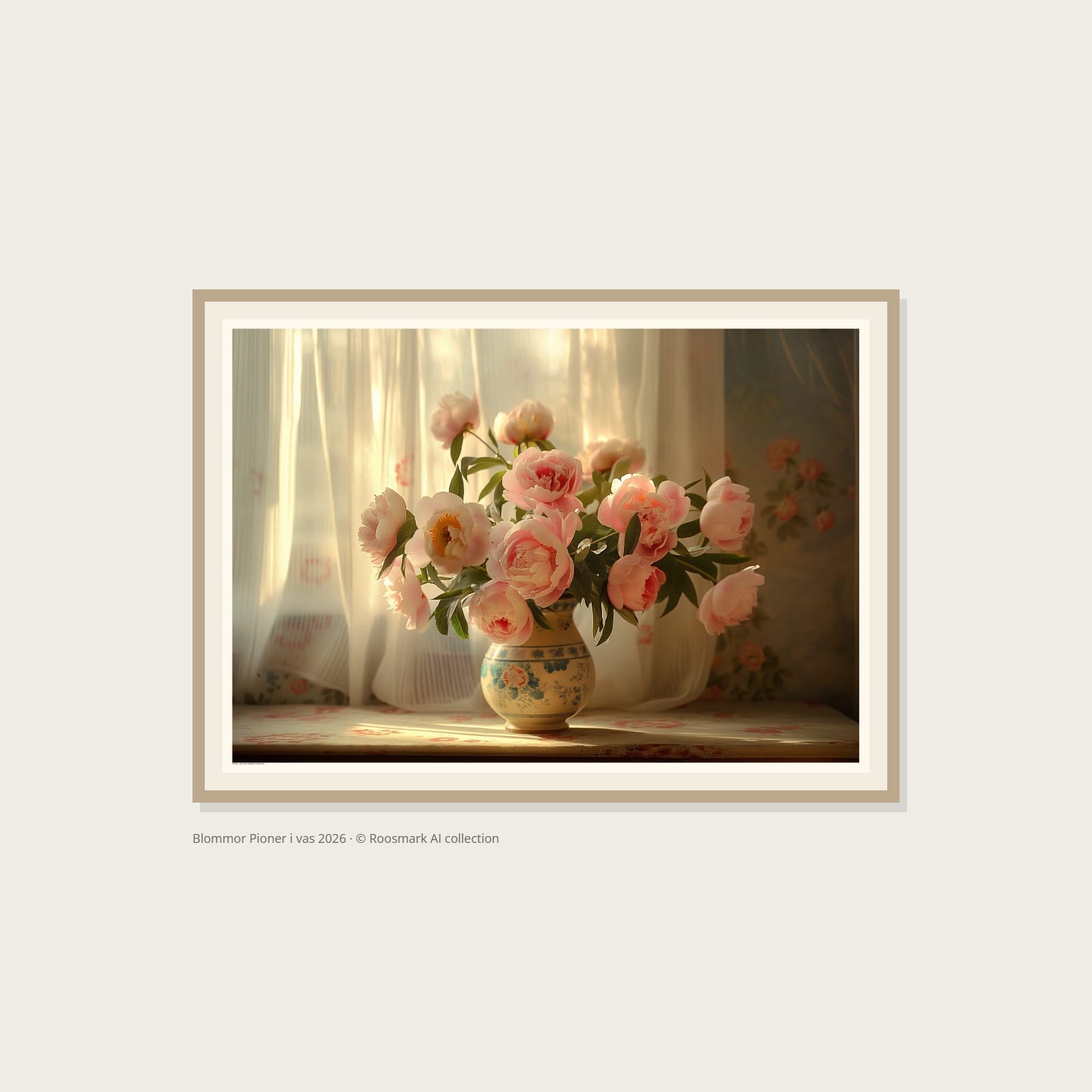 Pioner i vas AI-Collection Roosmark Blommor Pioner i vas Poster – Alla posters Roosmark av Caroline Roosmark