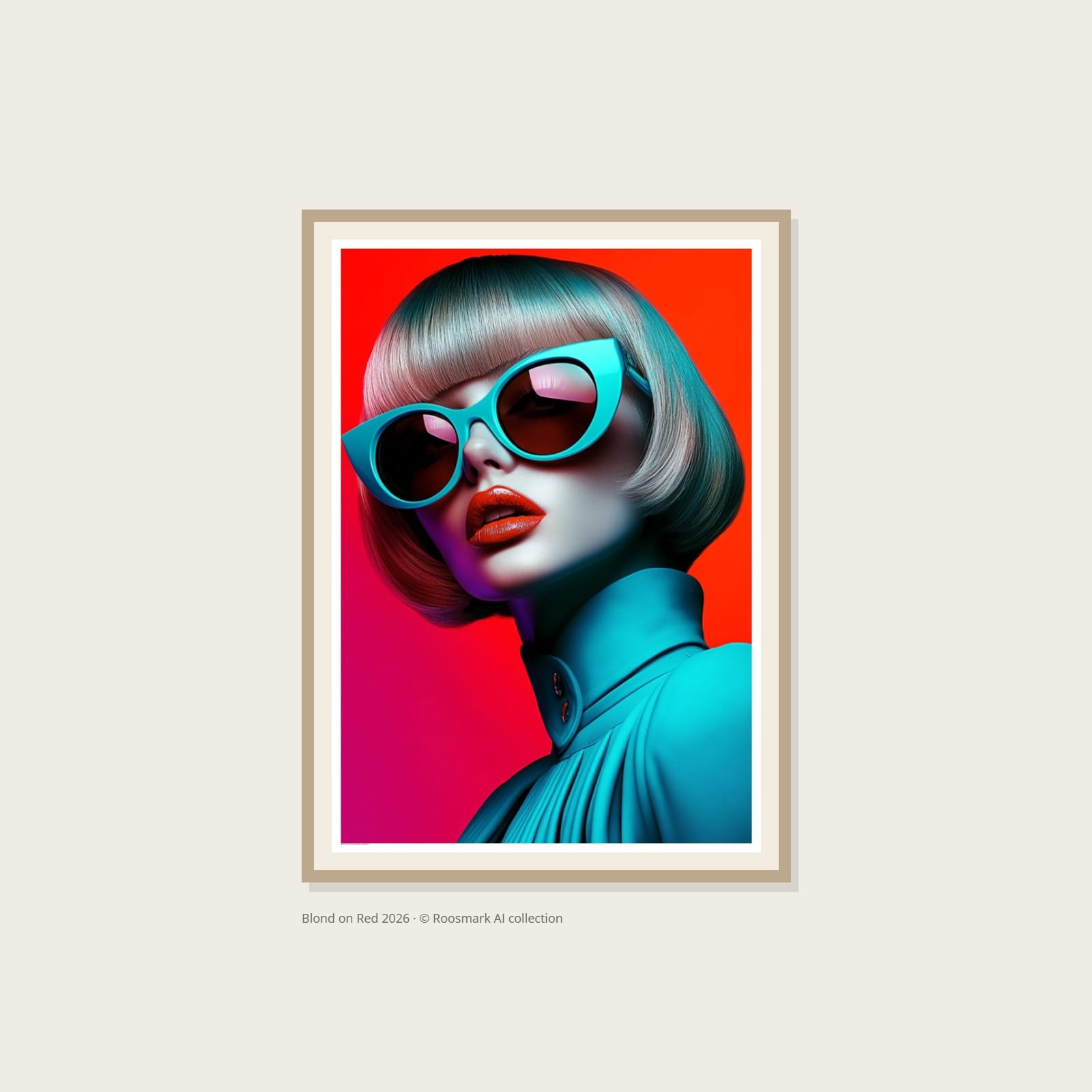Blond on Red Poster – Alla posters Roosmark av Caroline Roosmark