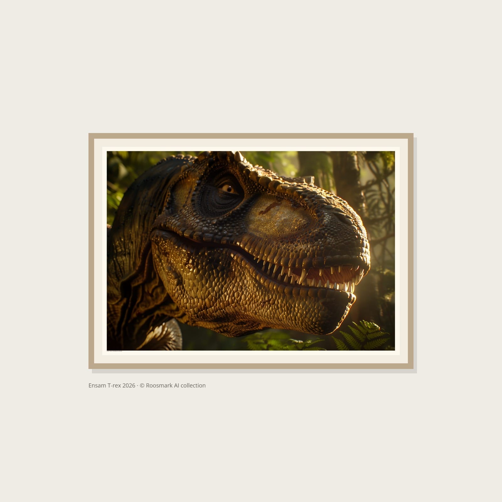 Ensam T-Rex Roosmark AI Collection Ensam T-rex Poster – Alla posters Roosmark av Caroline Roosmark