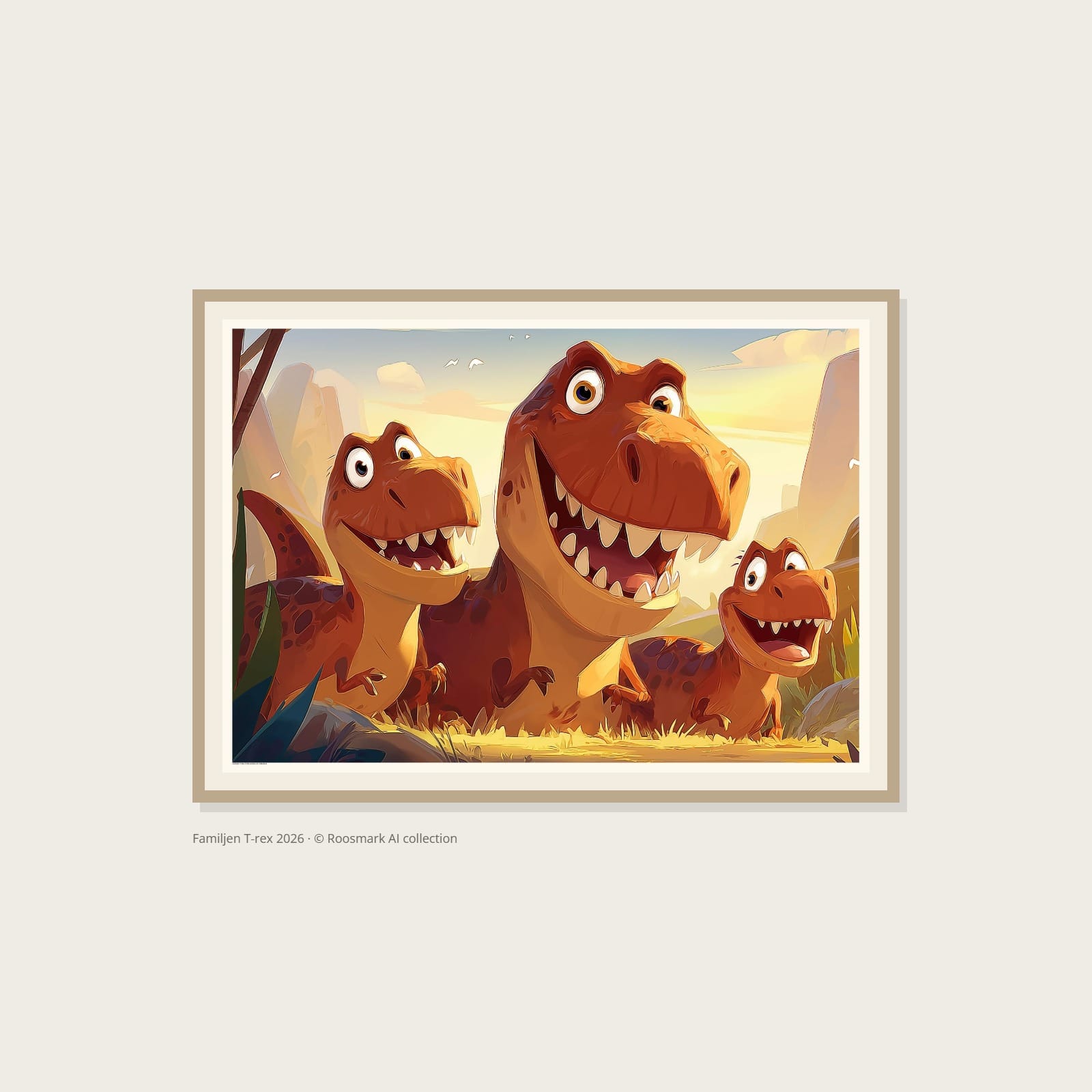 Familjen T-Rex Roosmark AI Collection Familjen T-rex Poster