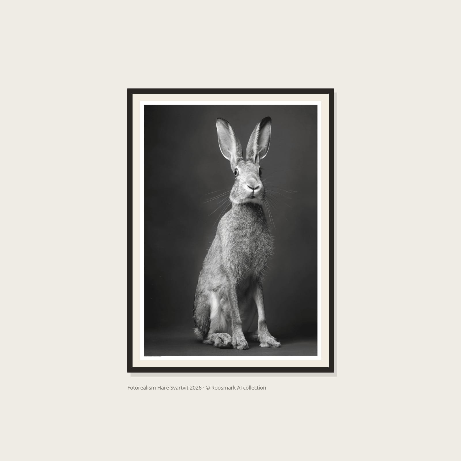 Fotorealism Hare Svartvit Poster – Alla posters Roosmark av Caroline Roosmark