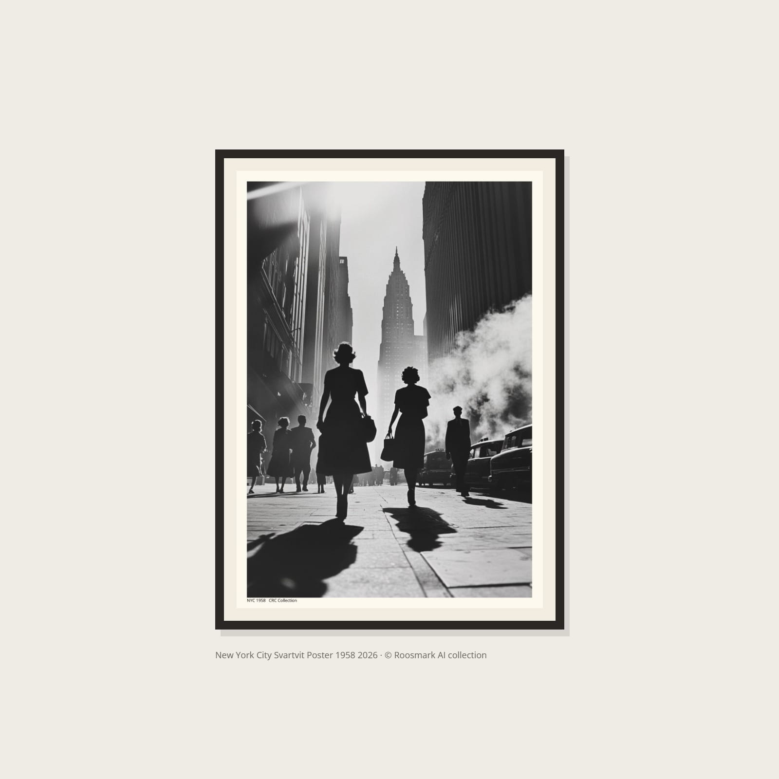 New York City Svartvit Poster 1958