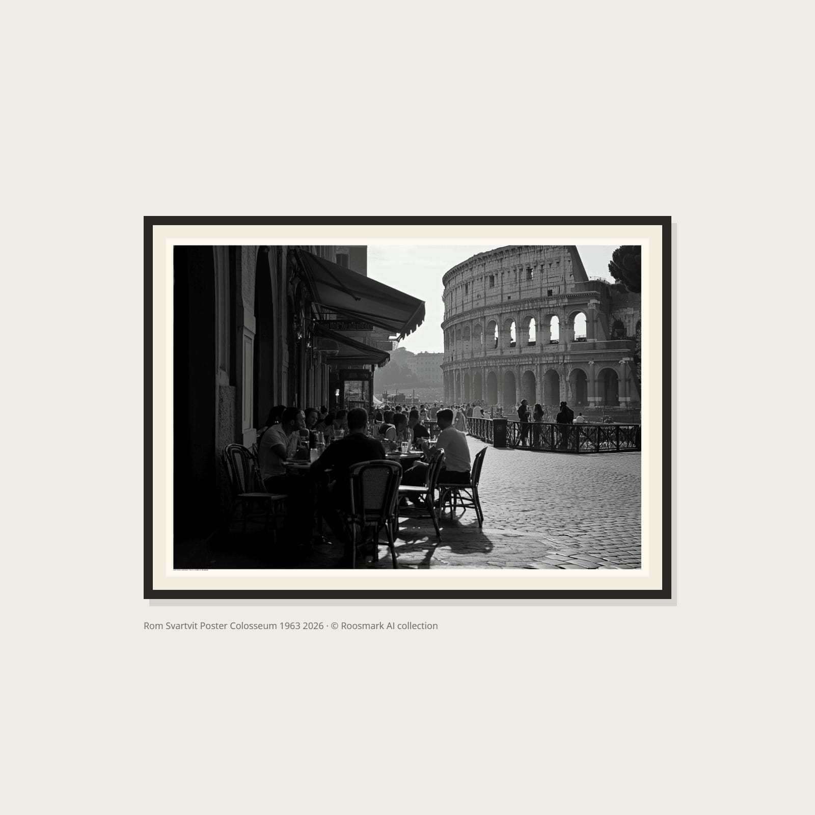 Rom Svartvit Poster Colosseum 1963