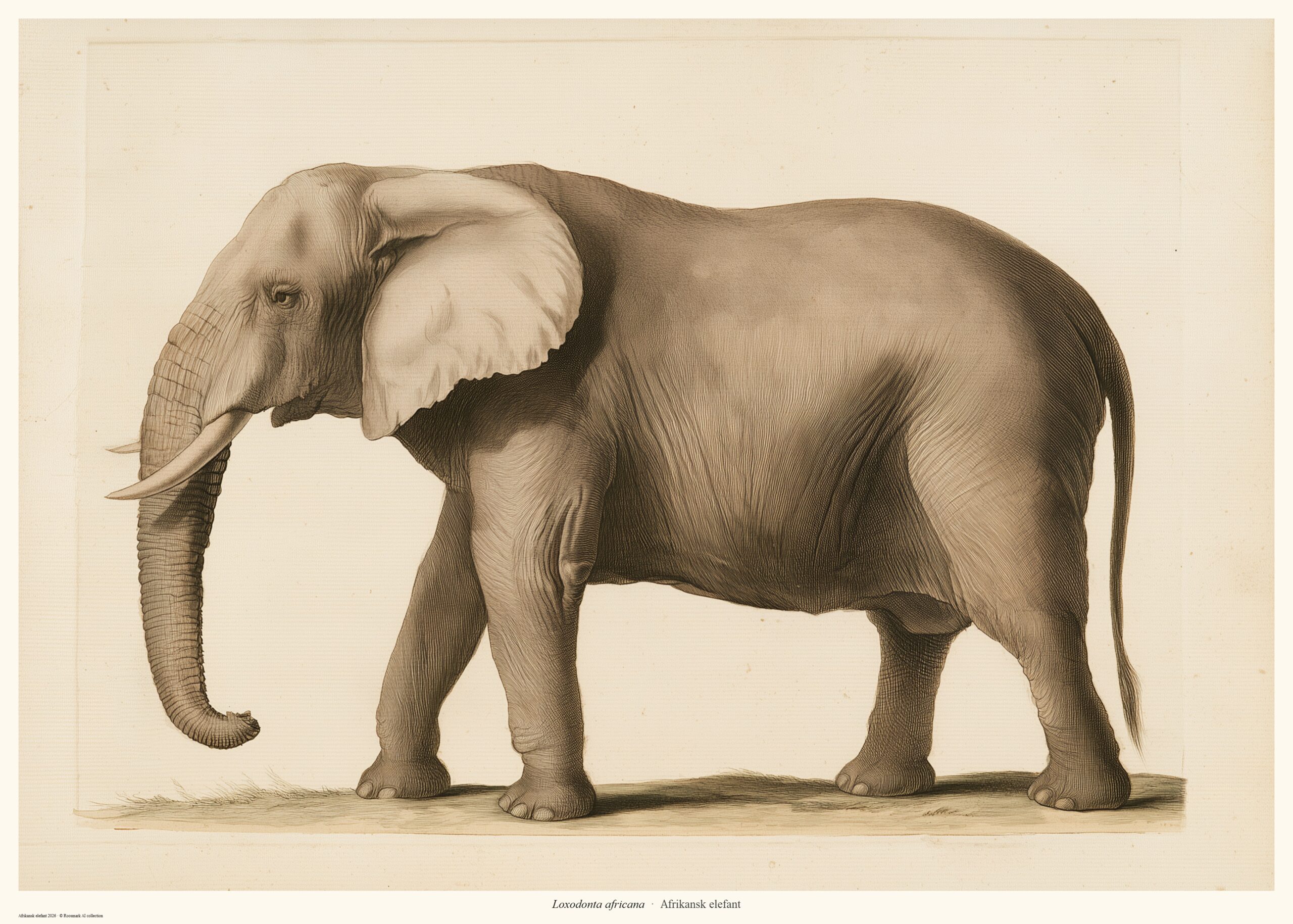 Afrikansk elefant – AI-poster ur kollektionen Savann