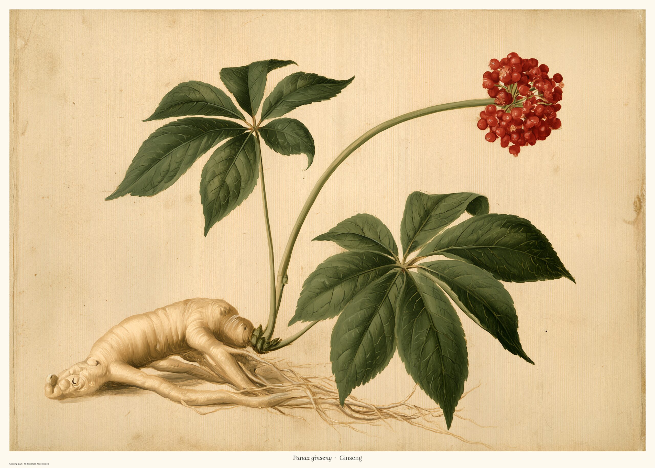 Ginseng – AI-poster ur kollektionen Botanica Läkeört