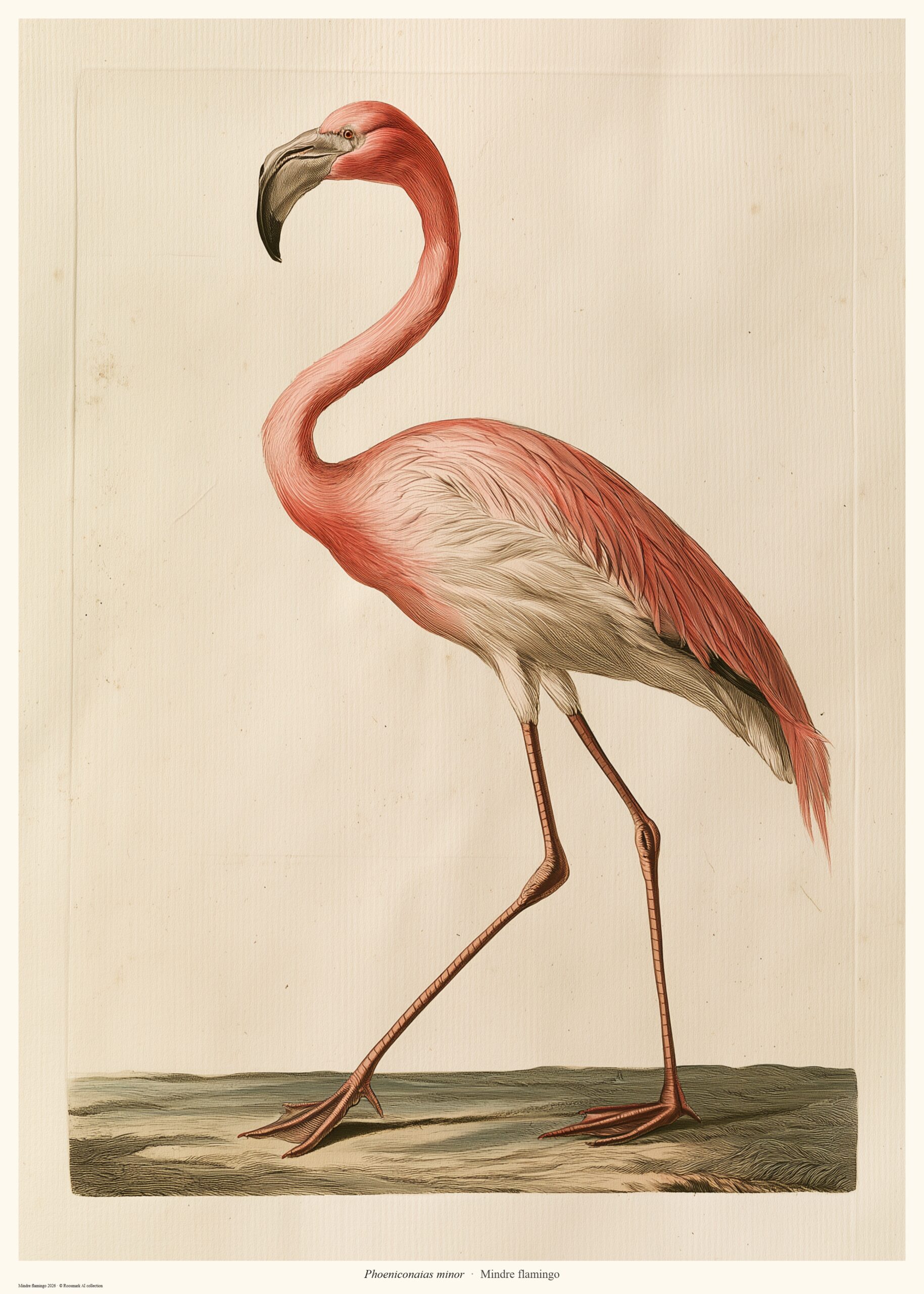 Mindre flamingo – AI-poster ur kollektionen Vattenrand