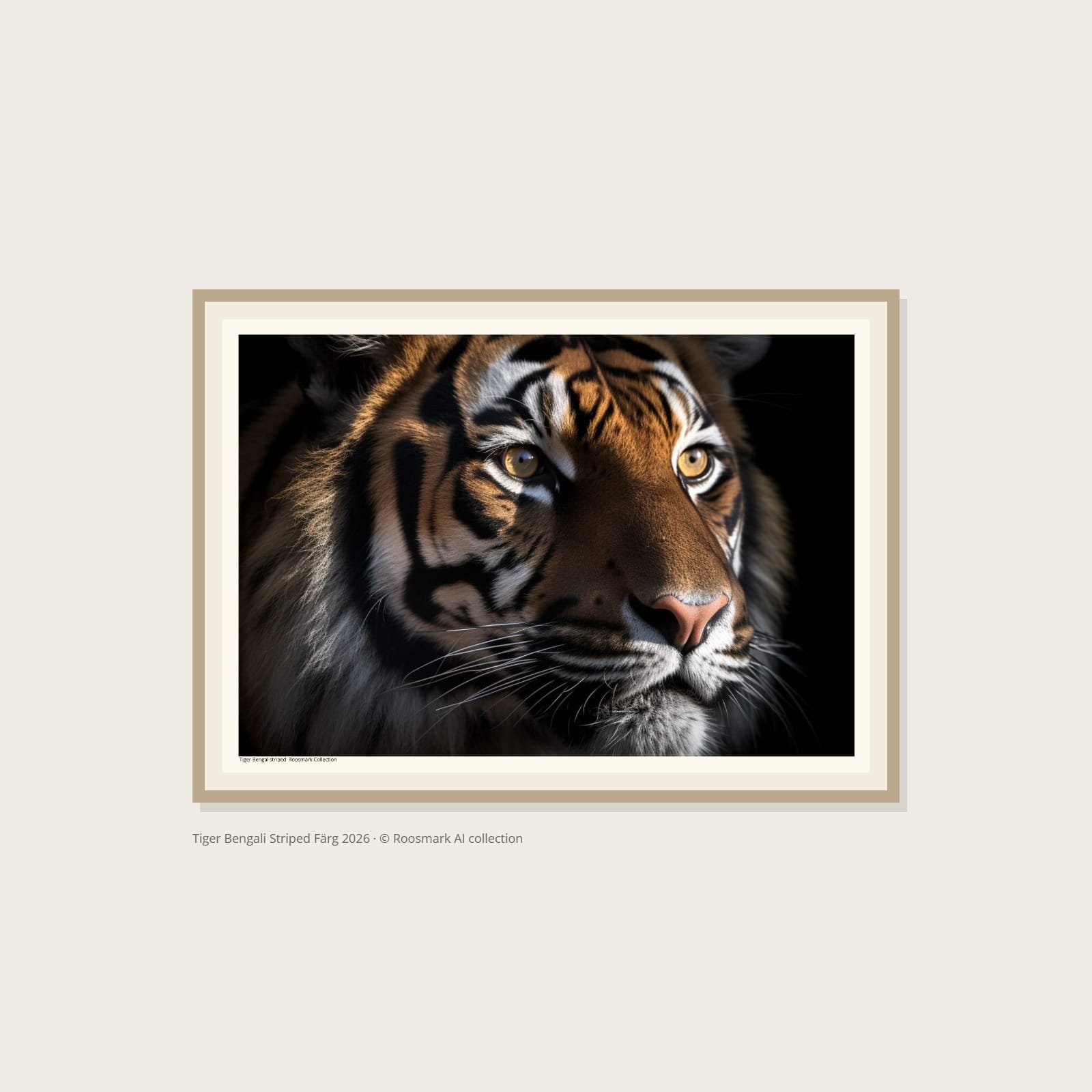 Tiger Bengali Striped Färgposter – Alla posters Roosmark av Caroline Roosmark