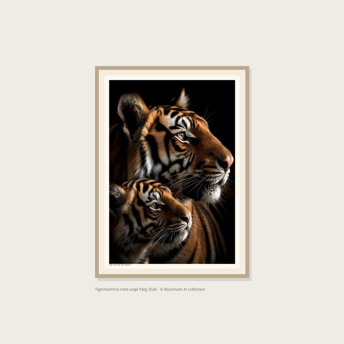 Tigermamma med unge Färgposter – Alla posters Roosmark av Caroline Roosmark