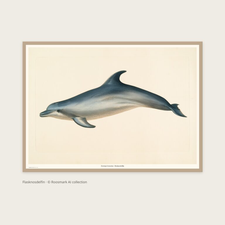 Flasknosdelfin – AI-poster