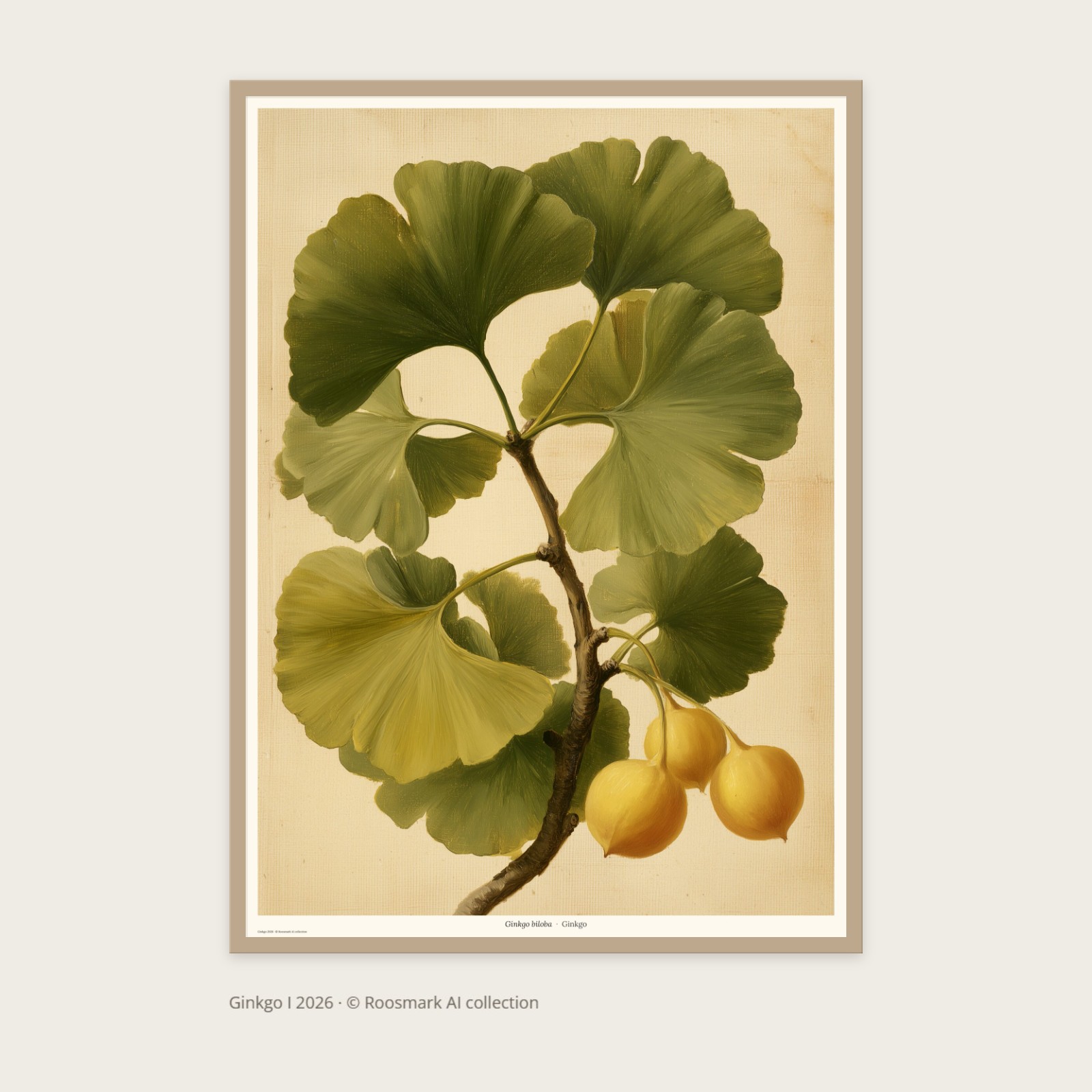 Ginkgo I – AI-posters av Caroline Roosmark