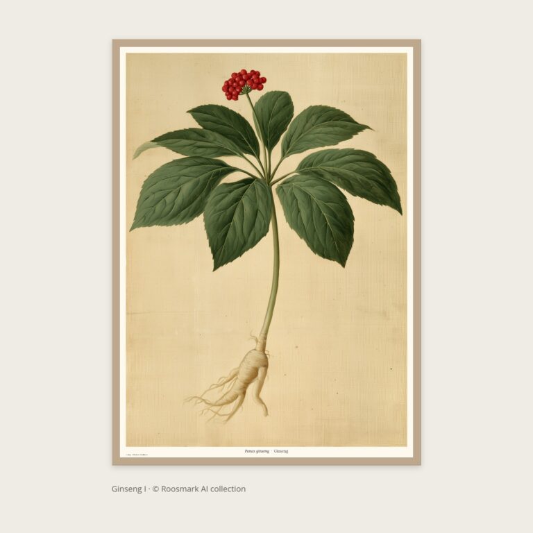 Ginseng I – AI-poster ur Vägg Herbarium