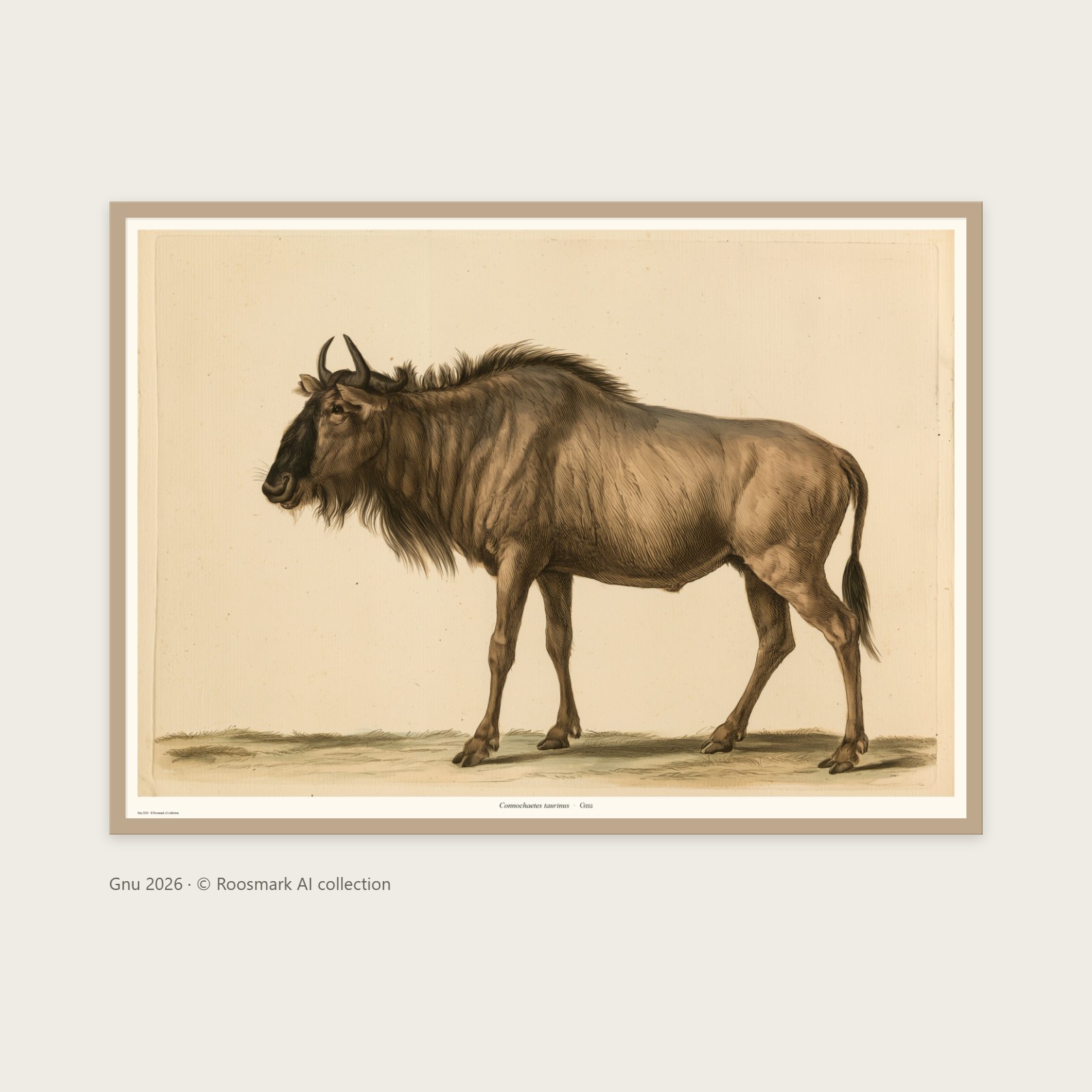 Gnu – AI-posters av Caroline Roosmark
