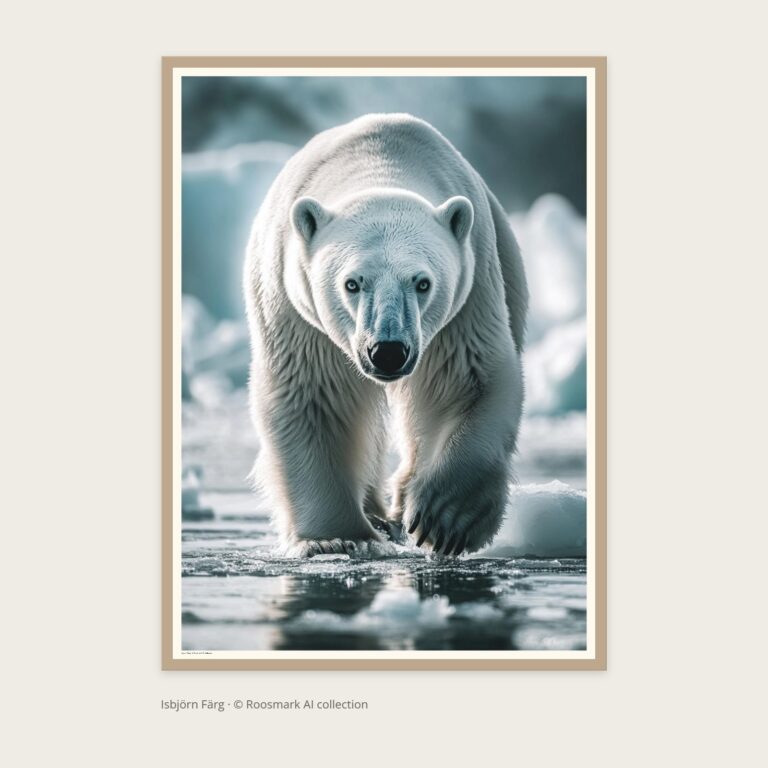 Isbjörn Färg – AI-poster ur Vägg Sagoskog