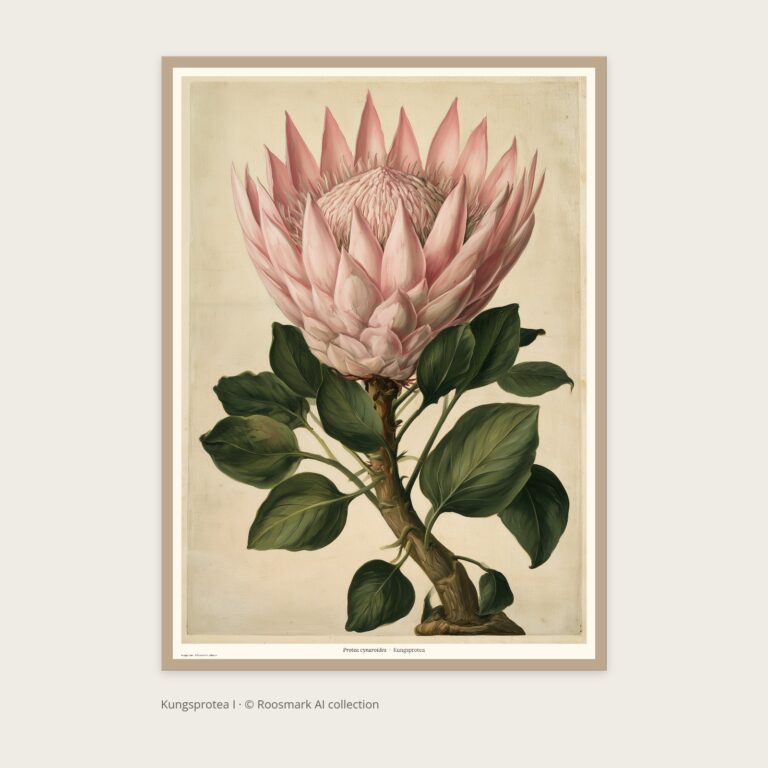 Kungsprotea I – AI-poster ur Vägg Herbarium