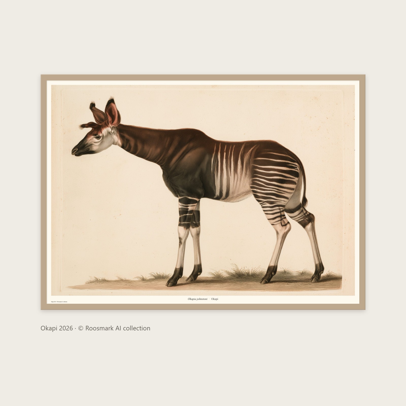 Okapi – AI-posters av Caroline Roosmark