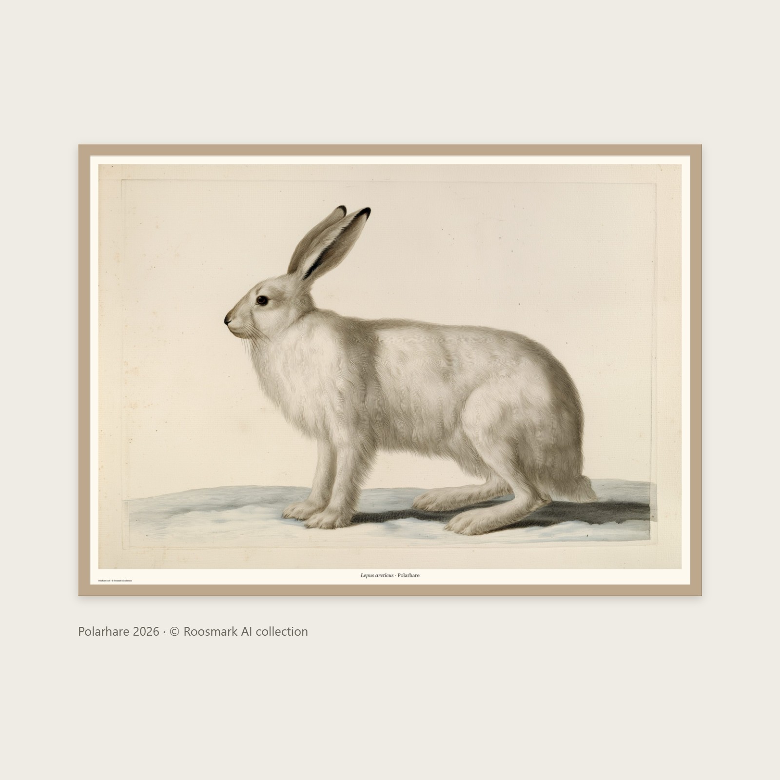 Polarhare – AI-posters av Caroline Roosmark