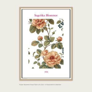 Poster Blommor Rosor Äldre stil