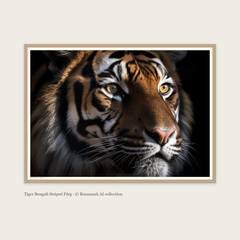 Tiger Bengali Striped Färg – AI-poster