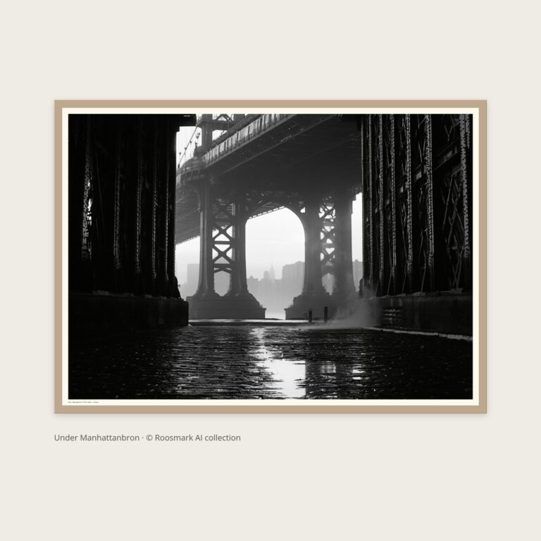 Under Manhattanbron – AI-poster ur Vägg Nattfjäril