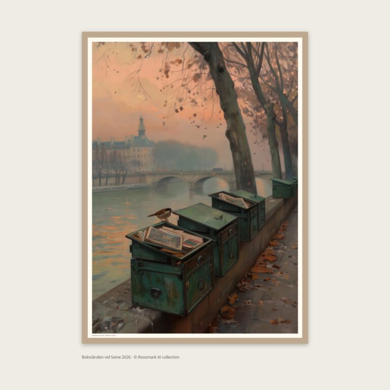 Bokstånden vid Seine – AI-poster ur Vägg Seine
